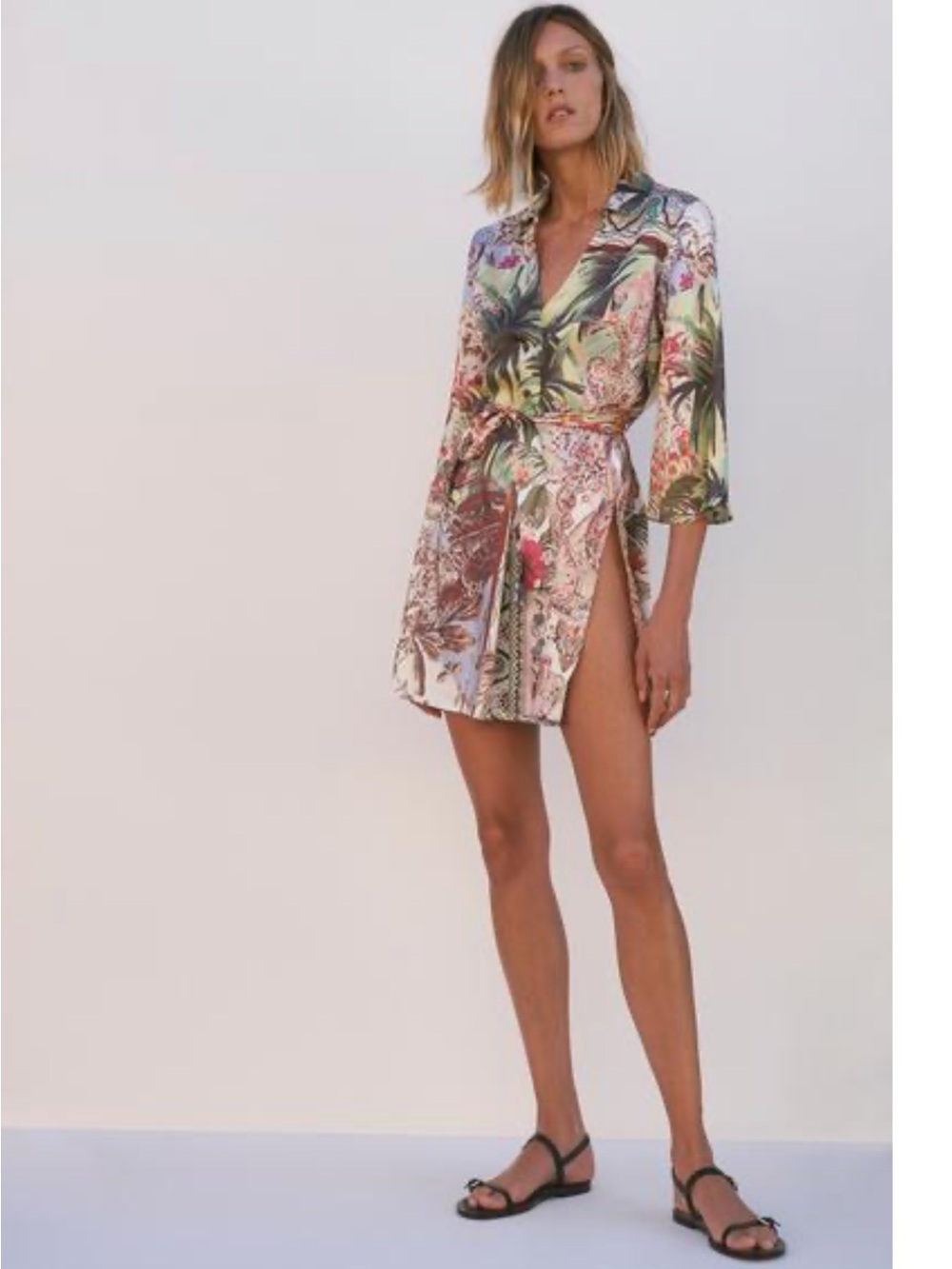 Zara Multicolor Tropical Print Kaftan